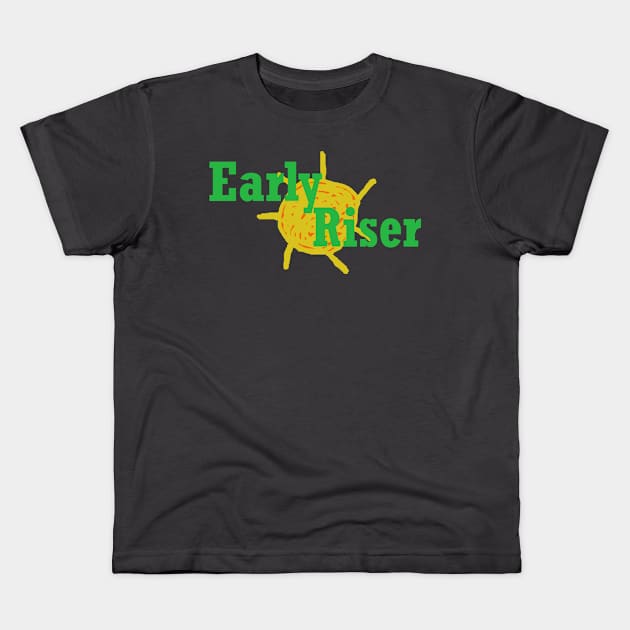 early riser Kids T-Shirt by El-Ektros